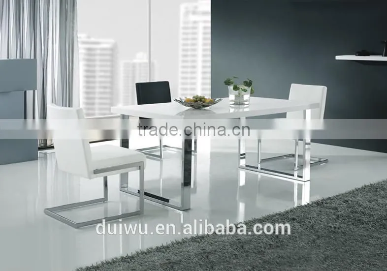 Modern metal dining room rectangular tables strong 201 stainless steel base