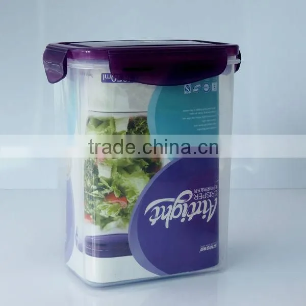 4 sides clip food plastic storage container, 100% leak-proof, hygienic and odourless