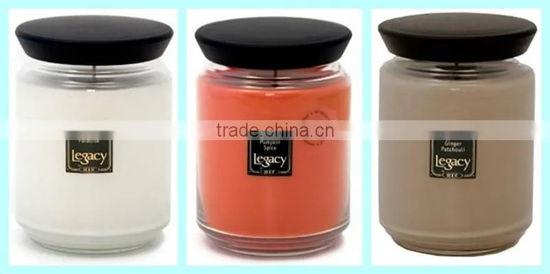 Fashion Design Pillar Soy Wax Candle With Lid