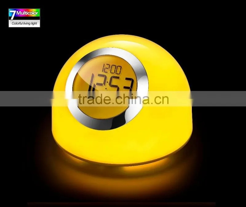 7 Muilt-color Brightness Control LED Dimmer Switch Table Lamp , Alarm Clock