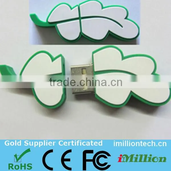 custom pvc leaf shape usb pendrive cute usb thumb drive,usb stick 4GB accept Payapl