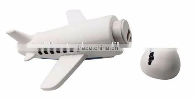 OEM PVC Custom Airplane Shape Power Bank With 2600mAh