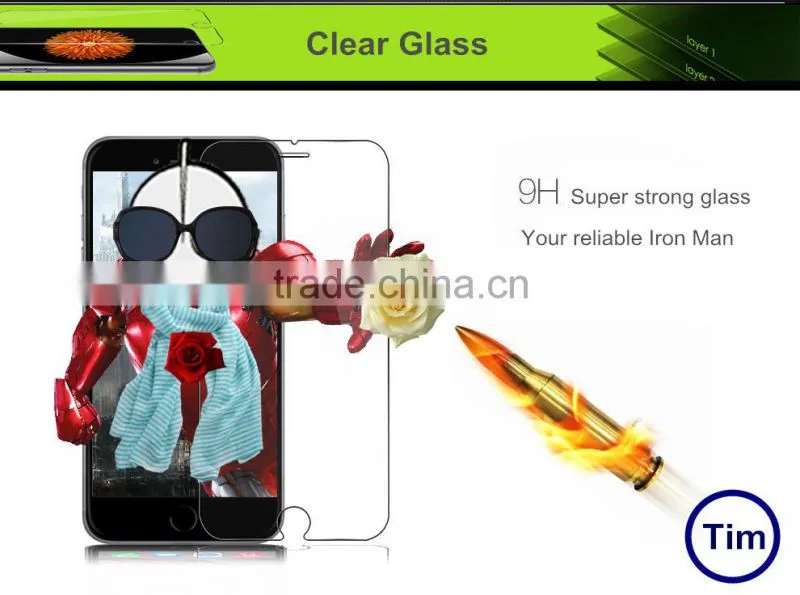 9H hardness 2.5D round edge anti-radiation tempered glass screen protector for iphone6&iphone6 plus