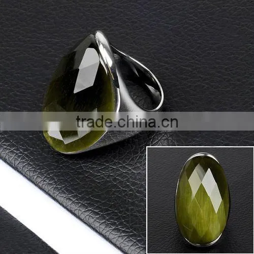 2012Newest Design Stainless Steel Bright White Stone Costume Ring Jewelry(DR10170)