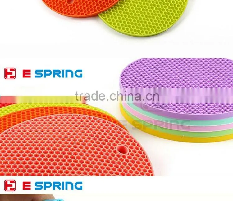 Durable Silicone Heat Resistant Mat Pot Holder Mat Trivet Multi-purpose Round