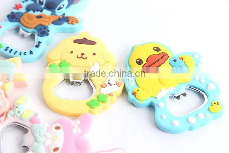 Hot Sale Custom Promotional Cheap Price PVC Keychain Beer Bottle Opener Fridge Magnet