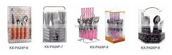 72 PCS Best Selling Plastic Handle Stainless Steel Cutlery Set - KX-P081