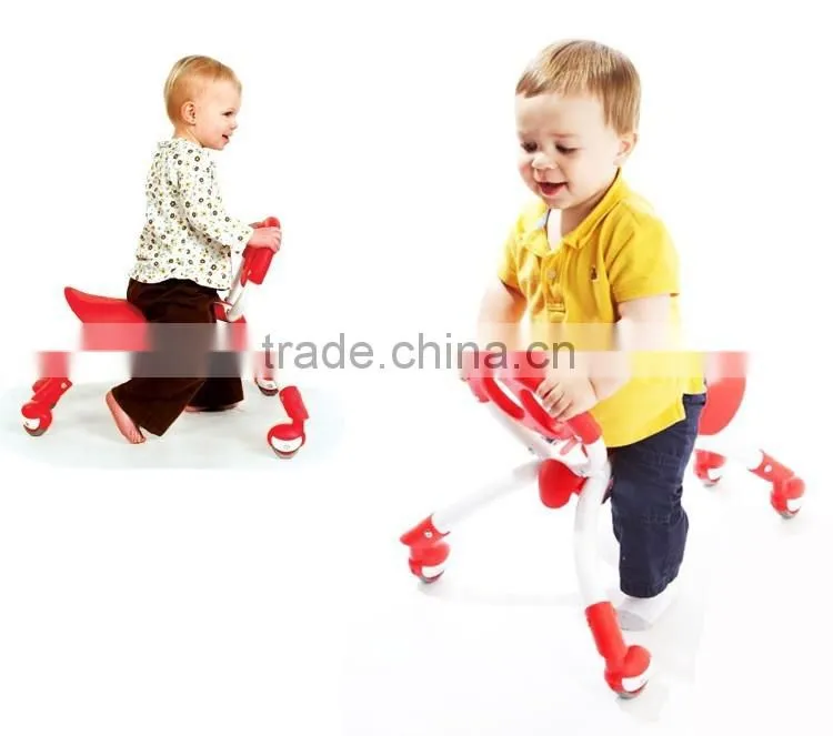 Children's smiling face four-wheel balanced walkers
