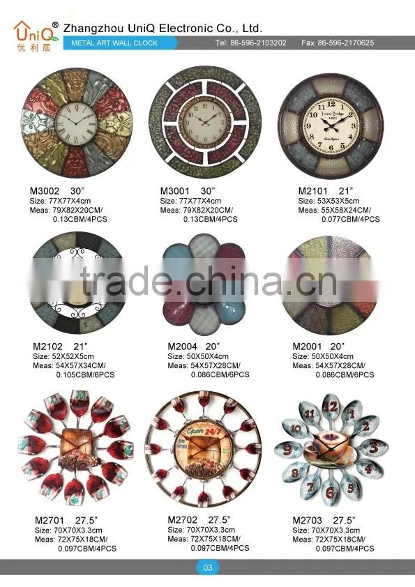 antique design bedside metal art table clock