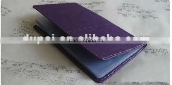 PU leather surface large space plastic business card holder