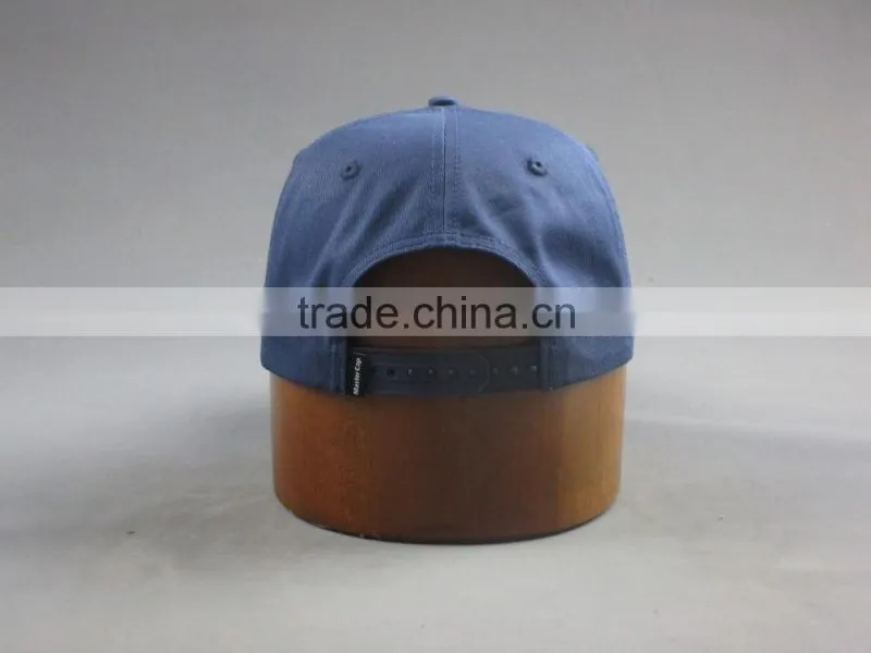 Custom high quality 5- panel cotton twill snapback hat with Woven badge