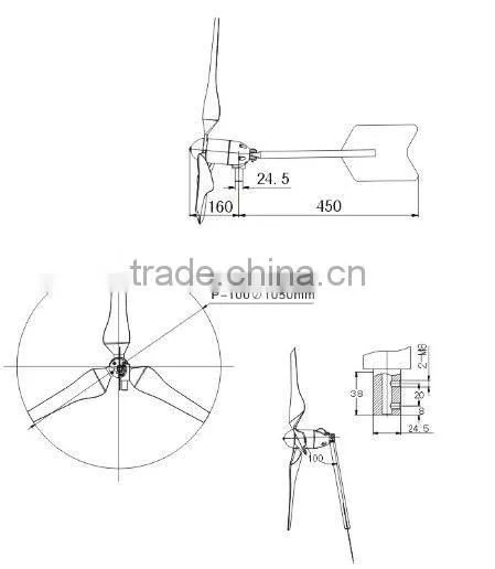 New wind generator 100W. Combine with wind controller and off grid inverter.