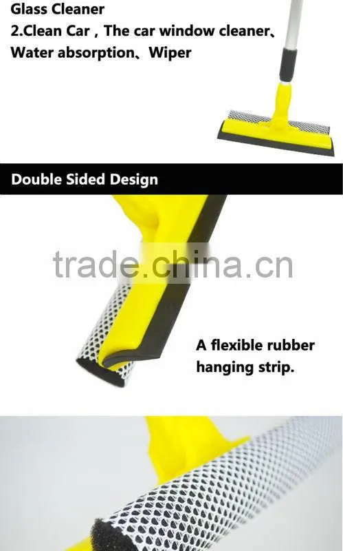 Flexible telescopic double-face sponge window wiper blade
