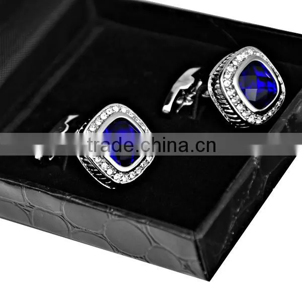 High Quality Jewlery Luxury Mens Sapphire Cufflinks