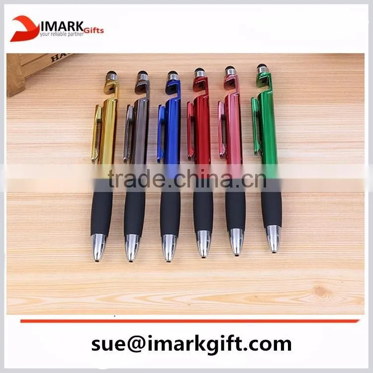 3 in 1 phone holder stylus ball pen multi-function touch ballpoint pen