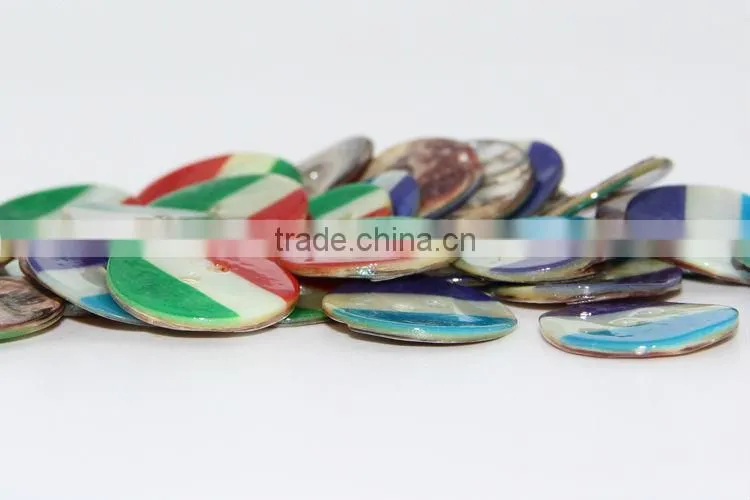 Fancy High Quality Flag Print Colorful Japanese Agoya Shell Button
