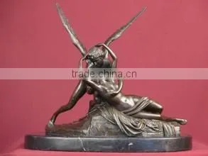 Large bronze angel sculpture. bronze cupid and psyche