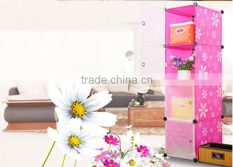 AL0017-4 4 doors plastic cheap laminate desighs wardrobe