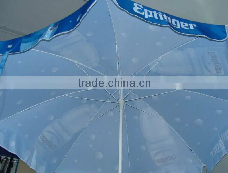 Sublimation print steel beach umbrella with flaps