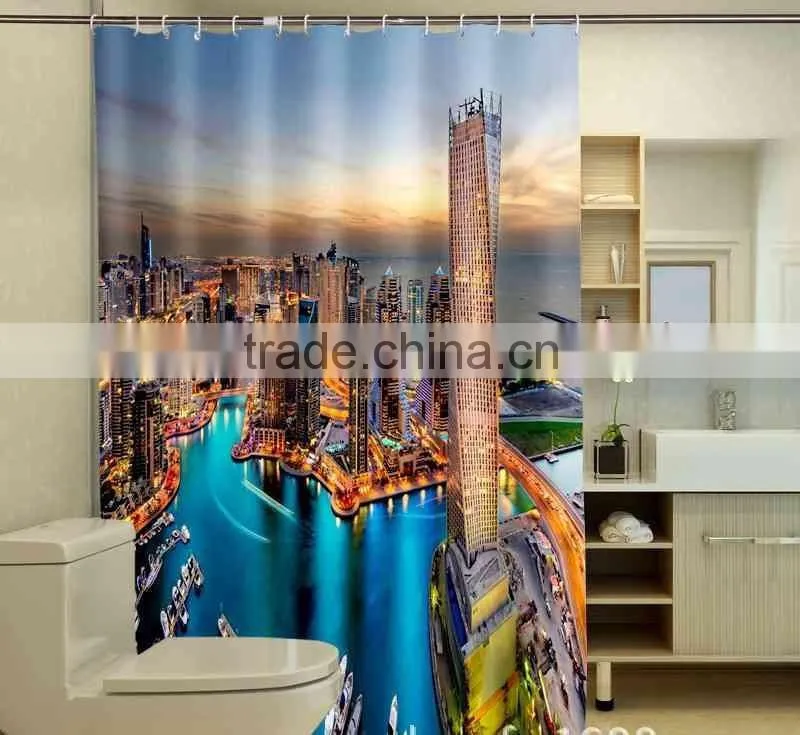 Photo Printed Building Shower Curtain