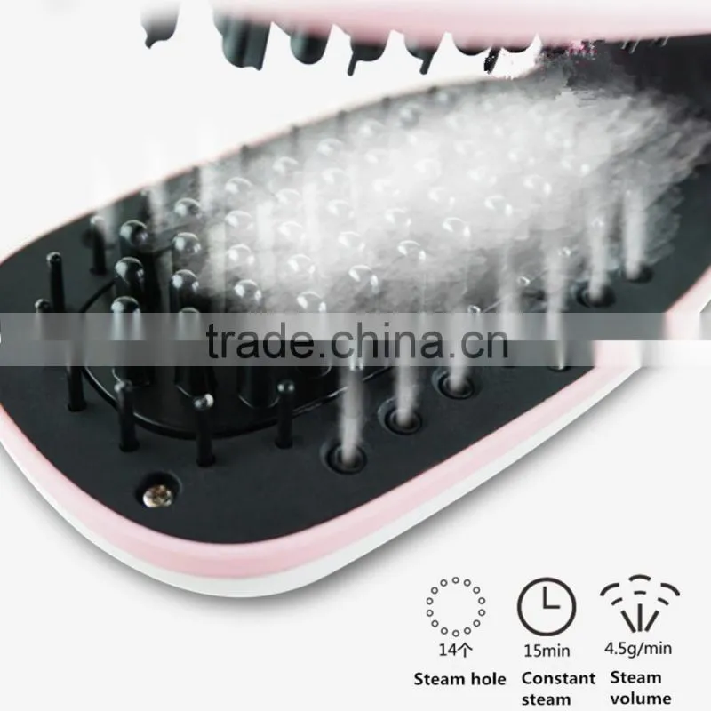 Electric Smart Steam Automatic LCD Temperature Control Brush Hair Straightener