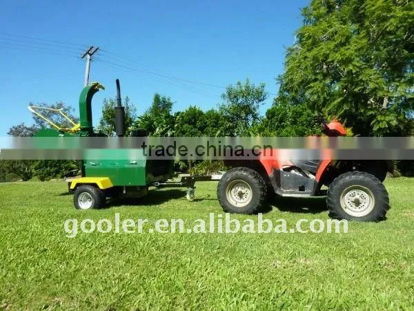 Trailer mounted wood chipper, ATV wood shredder, 40HP diesel engine