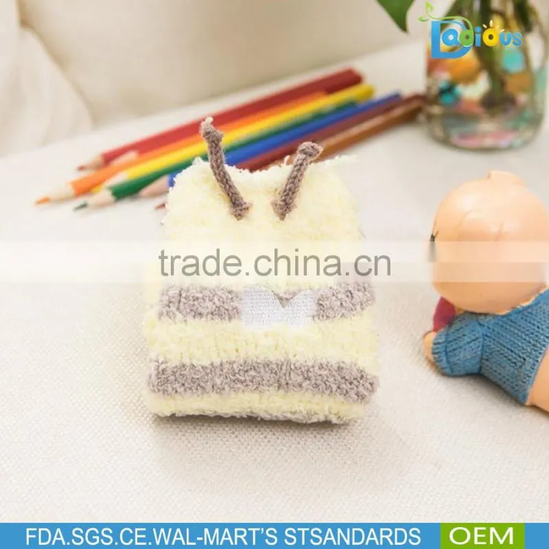 Wholesale Animal Shape 100% cotton soft touch thermal newborn baby socks with box packaging