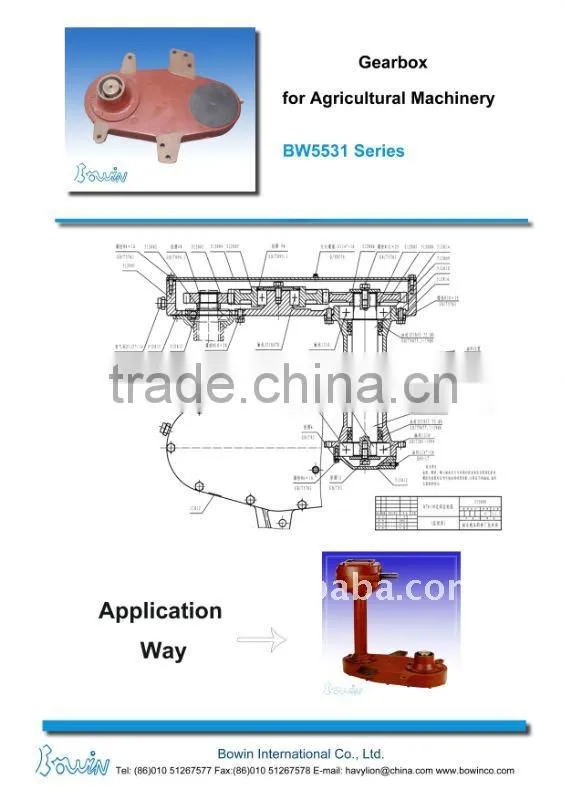 BW5531 Agricultural Gearbox for Tillage OEM High Quality Reduction