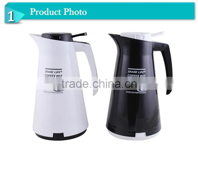Elegant style plastic glass inner vacuum teapot (JGGV010)