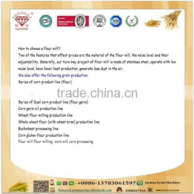 Small wheat flour mill 10TPD wheat flour mill machines