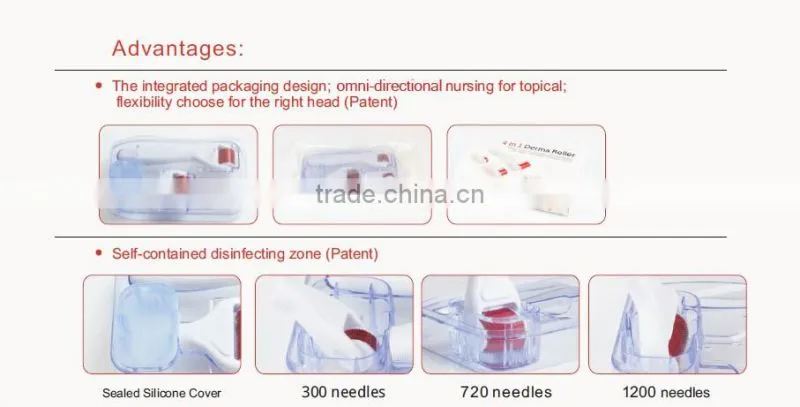 Hot sale 4 in 1 Derma Micro Needle Skin Rejuvenation Microneedle Derma Meso Roller