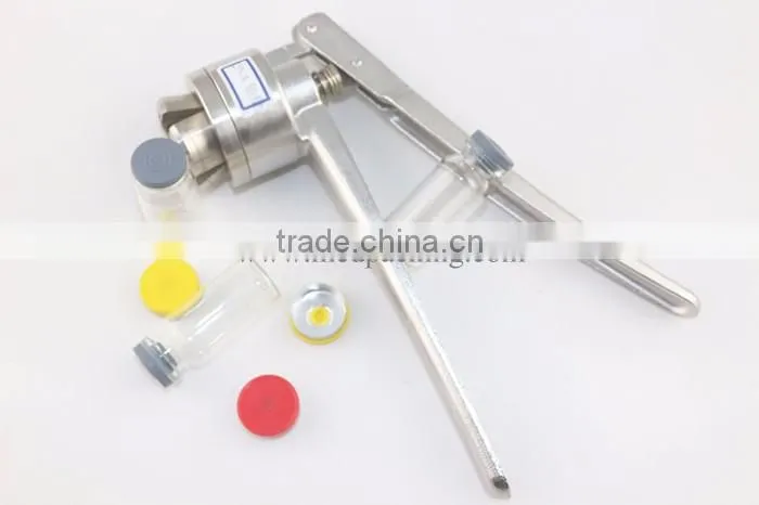 100sets/ lot 10ml Glass Vials+20mm Vial Stopper + 20mm Flip off Caps + 1pcs 20mm Vial Cap Crimp machine