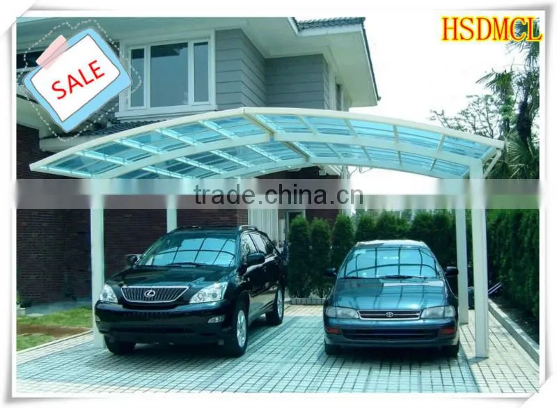 China steel structure carports garages with polycarbonate roof for sale