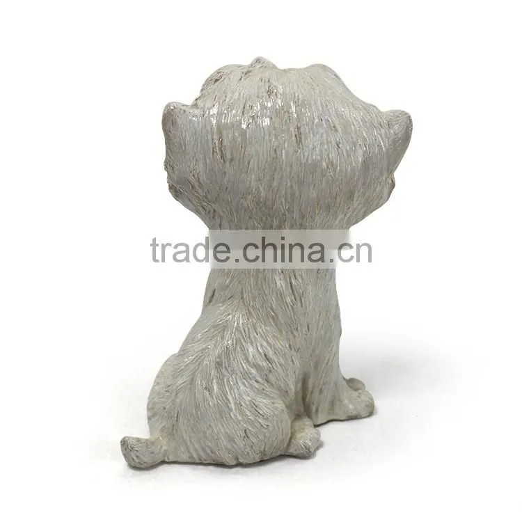 Lovely resin white dog statue