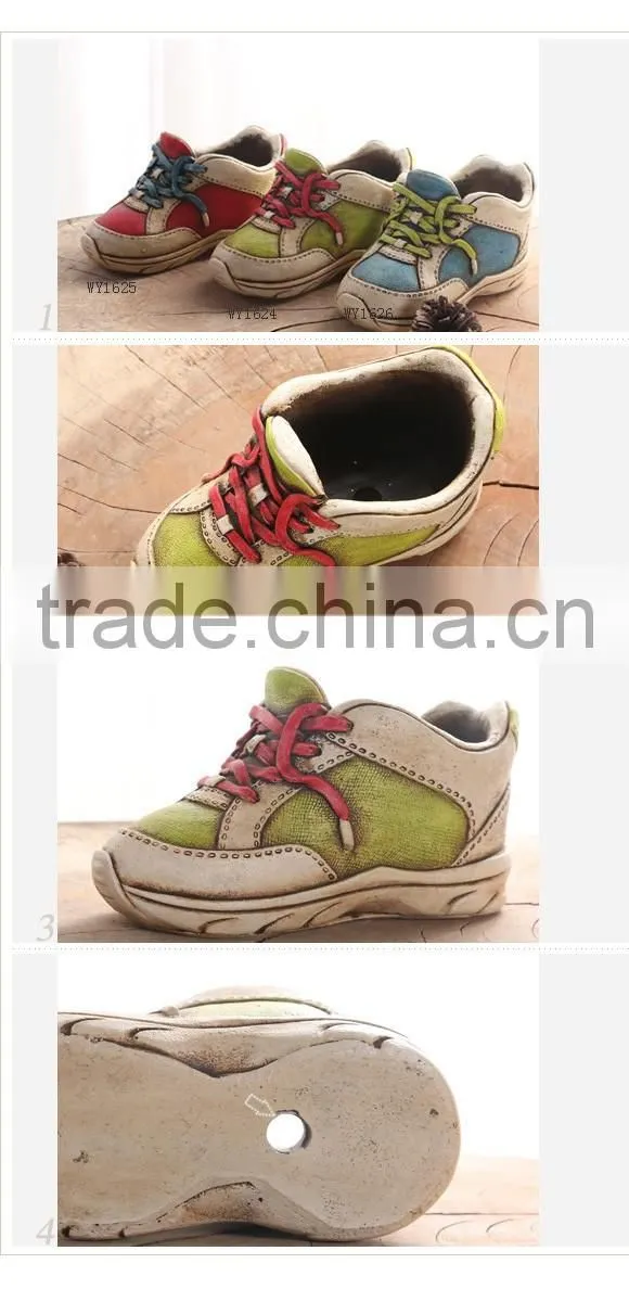 Attractive home ornament simulation shoes handmade ceramic flower pots