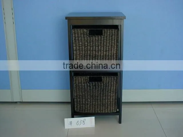 Hotsale willow magazine storage drawers cabinet baskets with handles