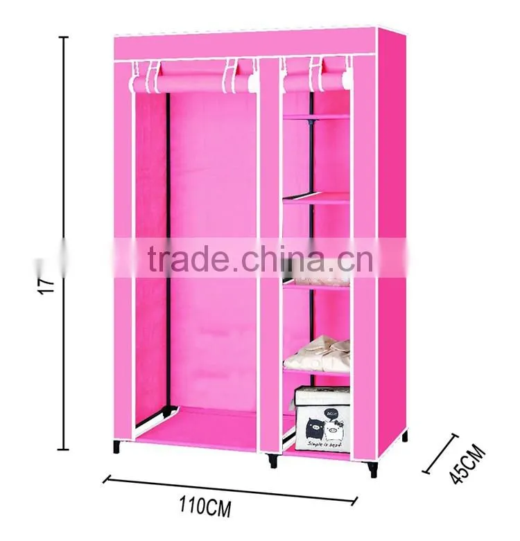 Store More Beautiful Pink Fabric Livingroom Wardrobe Closet