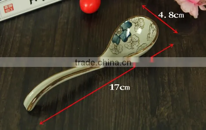 SP-1545 Haonai High quality ceramic spoon, ceramic soup spoon