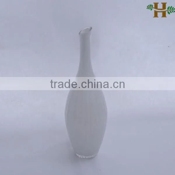wholesale slanted glass vases, hand blown white glass ornaments