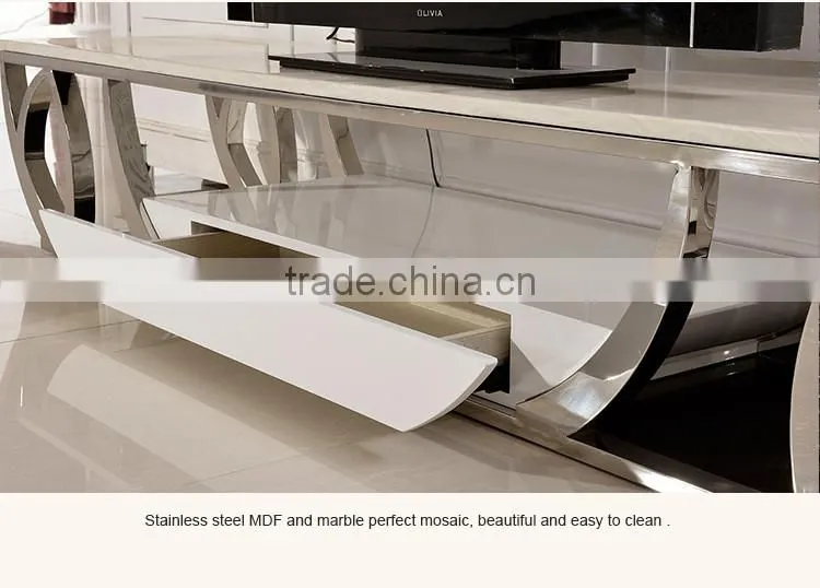 E380 Xingqing Living Room Furniture Marble Showcase Designs Mart Dubai TV Stand