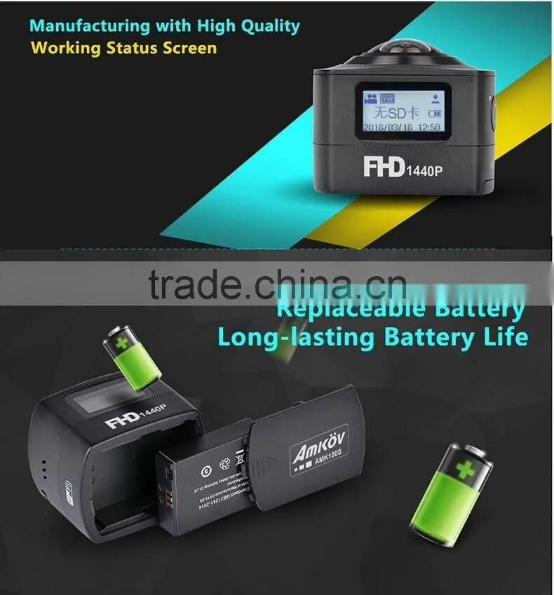 New Arrival Waterproof 360 Degree VR Sports Video Camera Wifi Multifunctional Mini Outdoor Portable VR Sports Camera