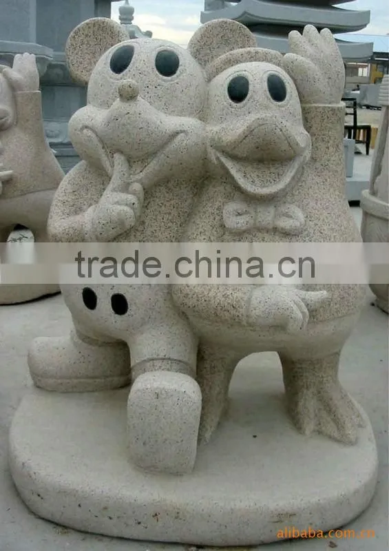 Hand carving granite modern garden animal Mickey Mouse sculpture