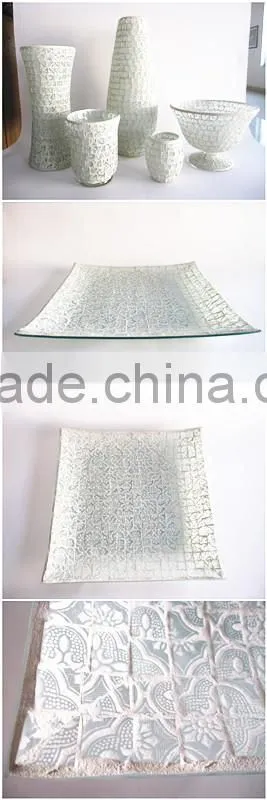 Types Delicate Patterns White Art Glass Decorative Modern Murano Glass Vase Home Decor