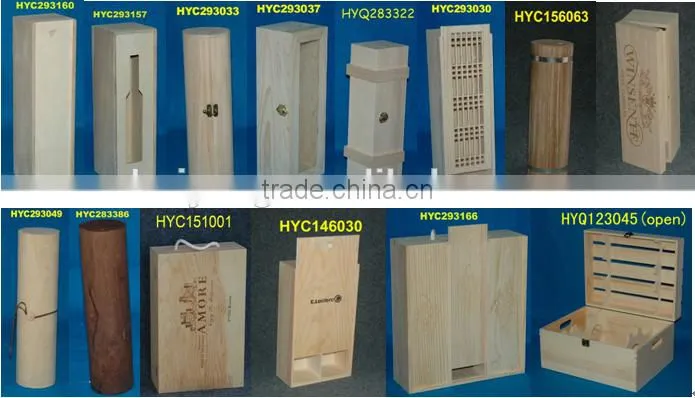 wooden wine box 1bottle cylinder wine box