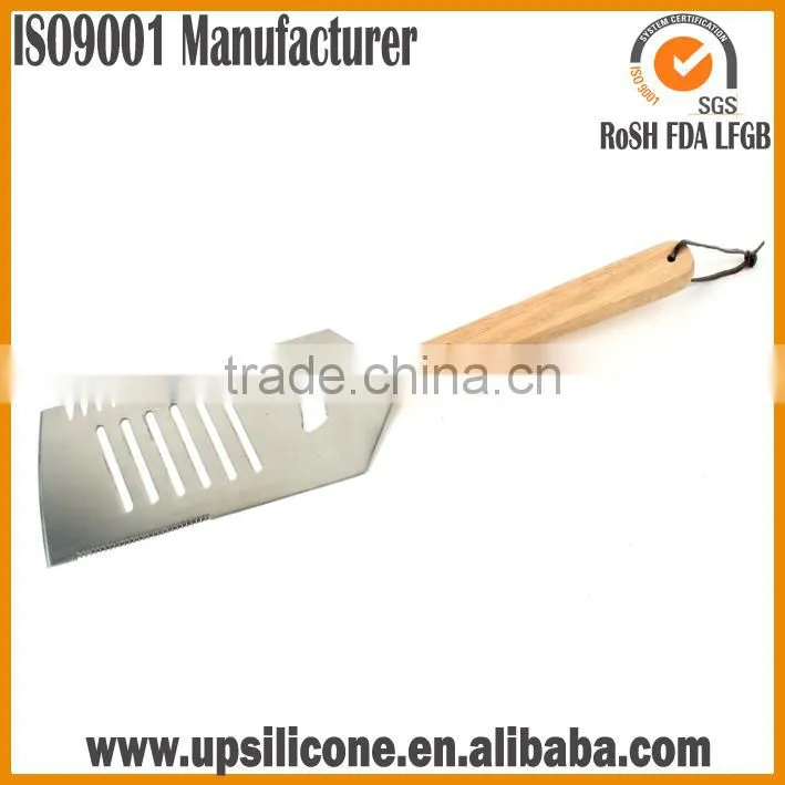 food grade stainless steel bbq spatula, bbq grill spatula with serrated edge