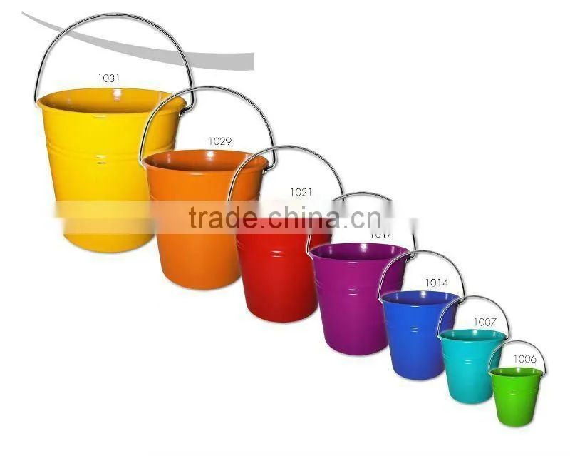 colorful decorative metal bucket