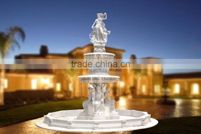 Hot Selling Stone Carving Marble Four Season Ladies Big Water Fountain