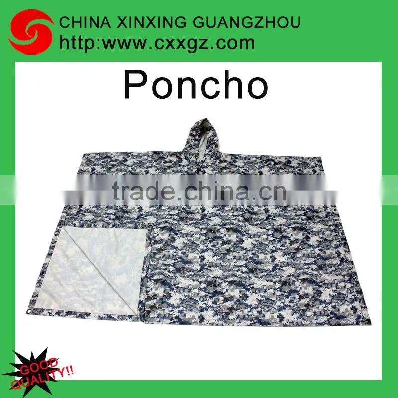 Hot sale military army green poncho rain coat for men with rain poncho rubber