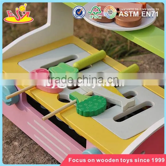 wholesale preschool kids play barbecue wooden toy bbq set new design girls wooden toy bbq set W10C302