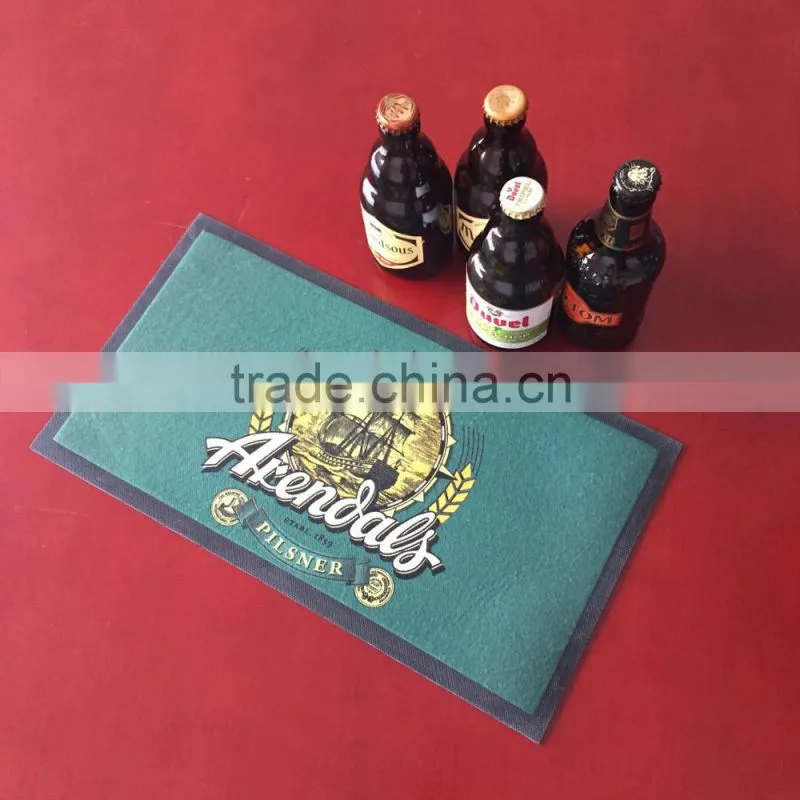 logo printed non woven fabric rubber beer runner bar mat